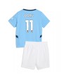 Manchester City Jeremy Doku #11 Hjemmedraktsett Barn 2024-25 Korte ermer (+ bukser)